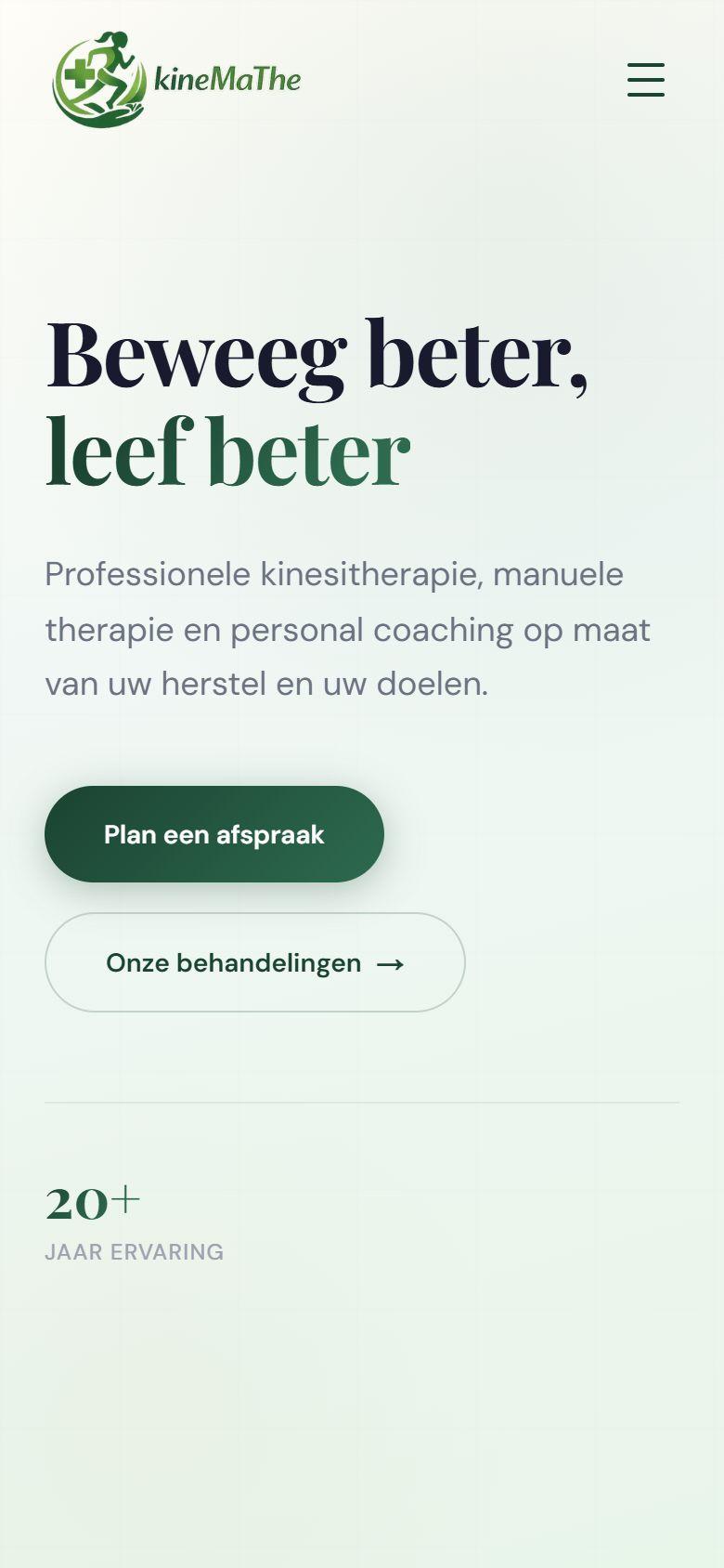 Website van KineMaThe op gsm